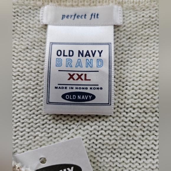 NWT - Old Navy Gold Metallic Trim Cream Wrap Cardigan - Size XXL - Picture 5 of 7